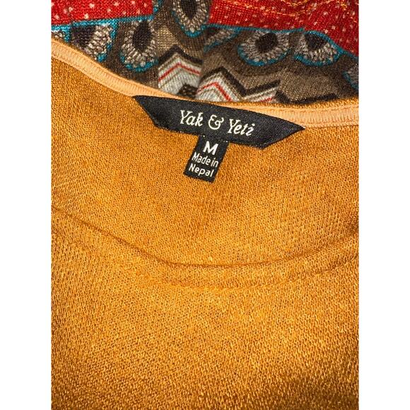 Yak and Yeti Long Sleeve Dress Orange Brown Medium - Picture 3 of 3